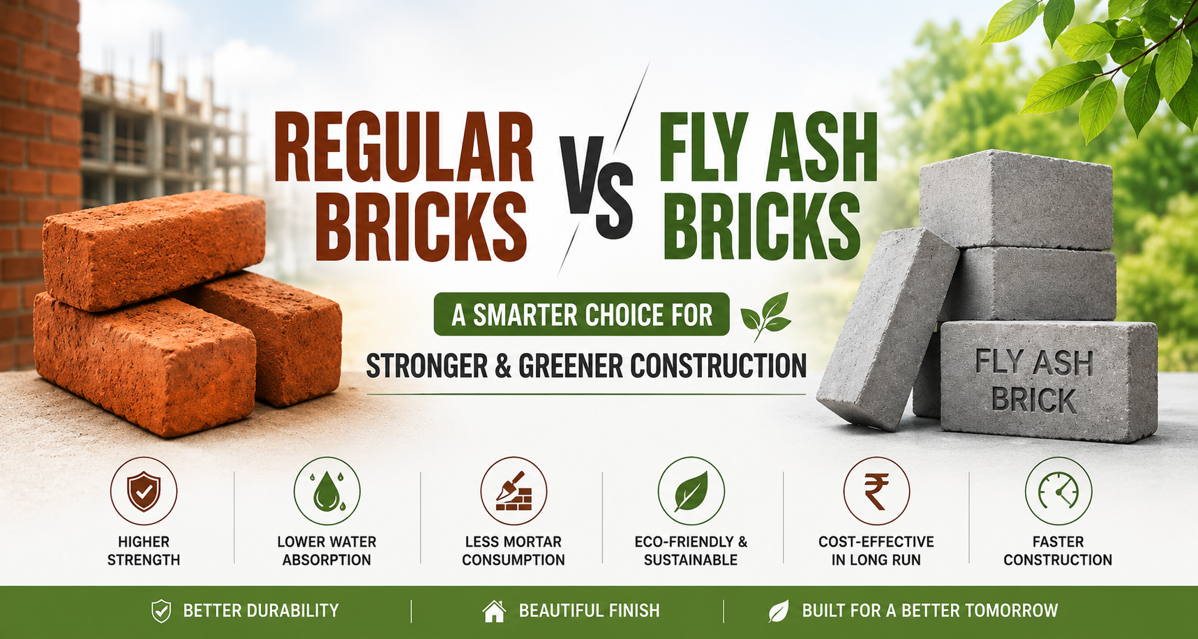 Regular Bricks vs Fly Ash Bricks: A Detailed Comparison