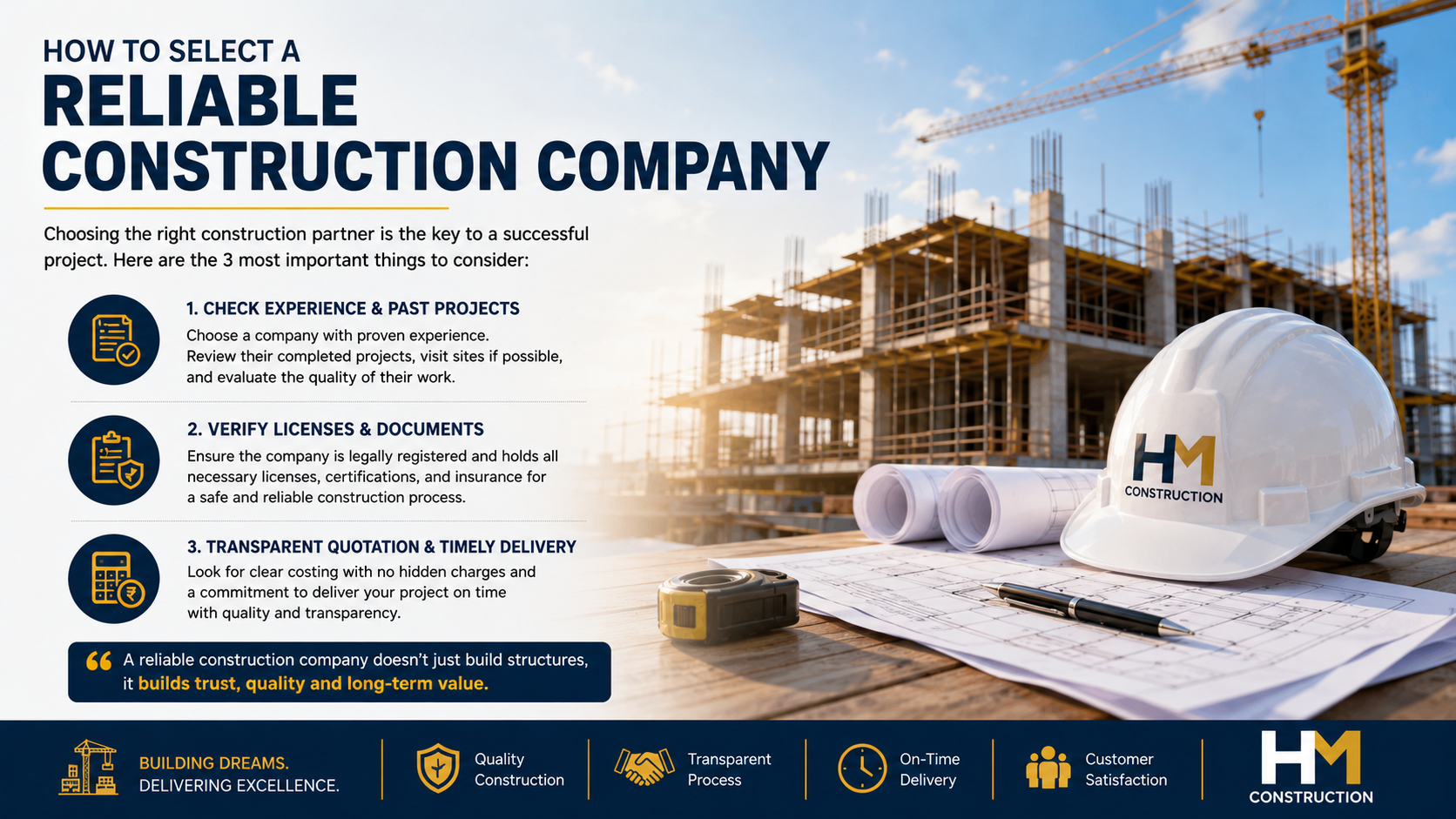 How to Select a Reliable Construction Company