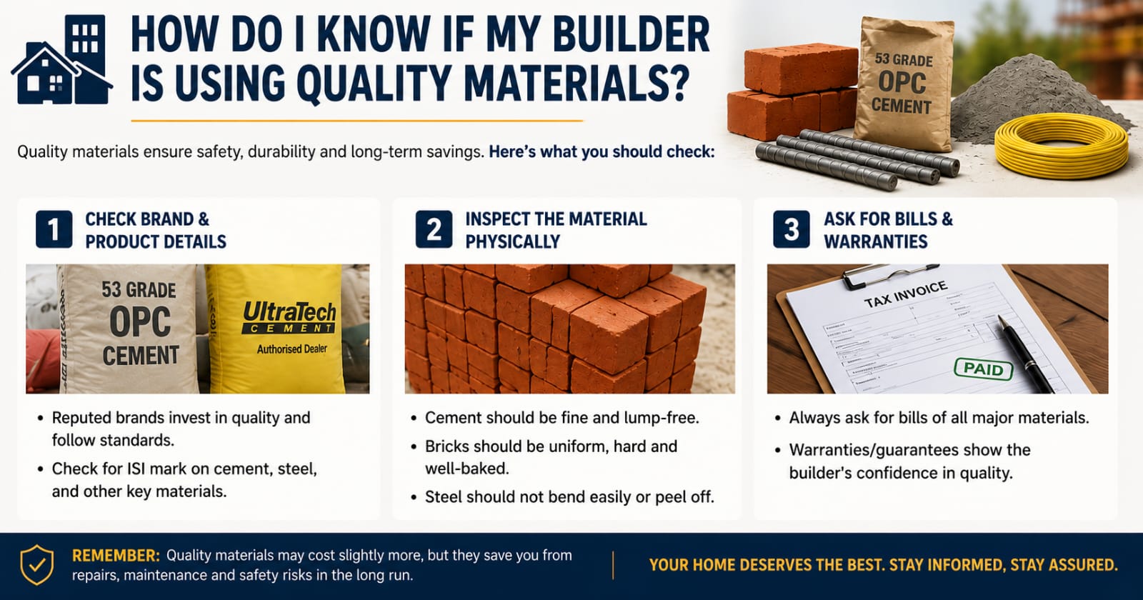 🛡️ How Do I Know If My Builder Is Using Quality Materials?